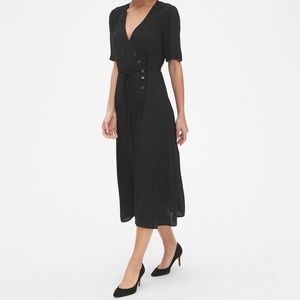 Midi wrap dress with button details
